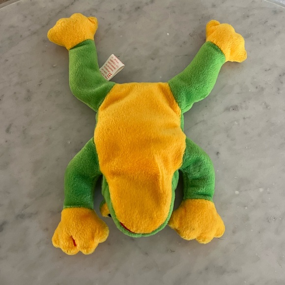 Vintage Smoochy Green/Yellow Frog TY Beanie Buddies Collection (1997) - Picture 3 of 4